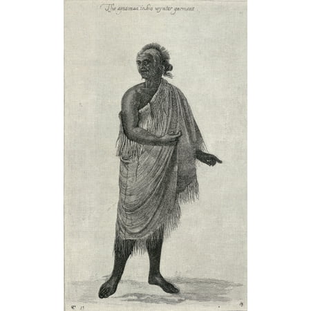 John White Drawings - The Aged Man In His Winter Garment Engraving From The Original Drawing Made In 1585 By John White 1540-1606 Virginian Pioneer And English Colonist In America From The Book The Century Illustrated Mont
