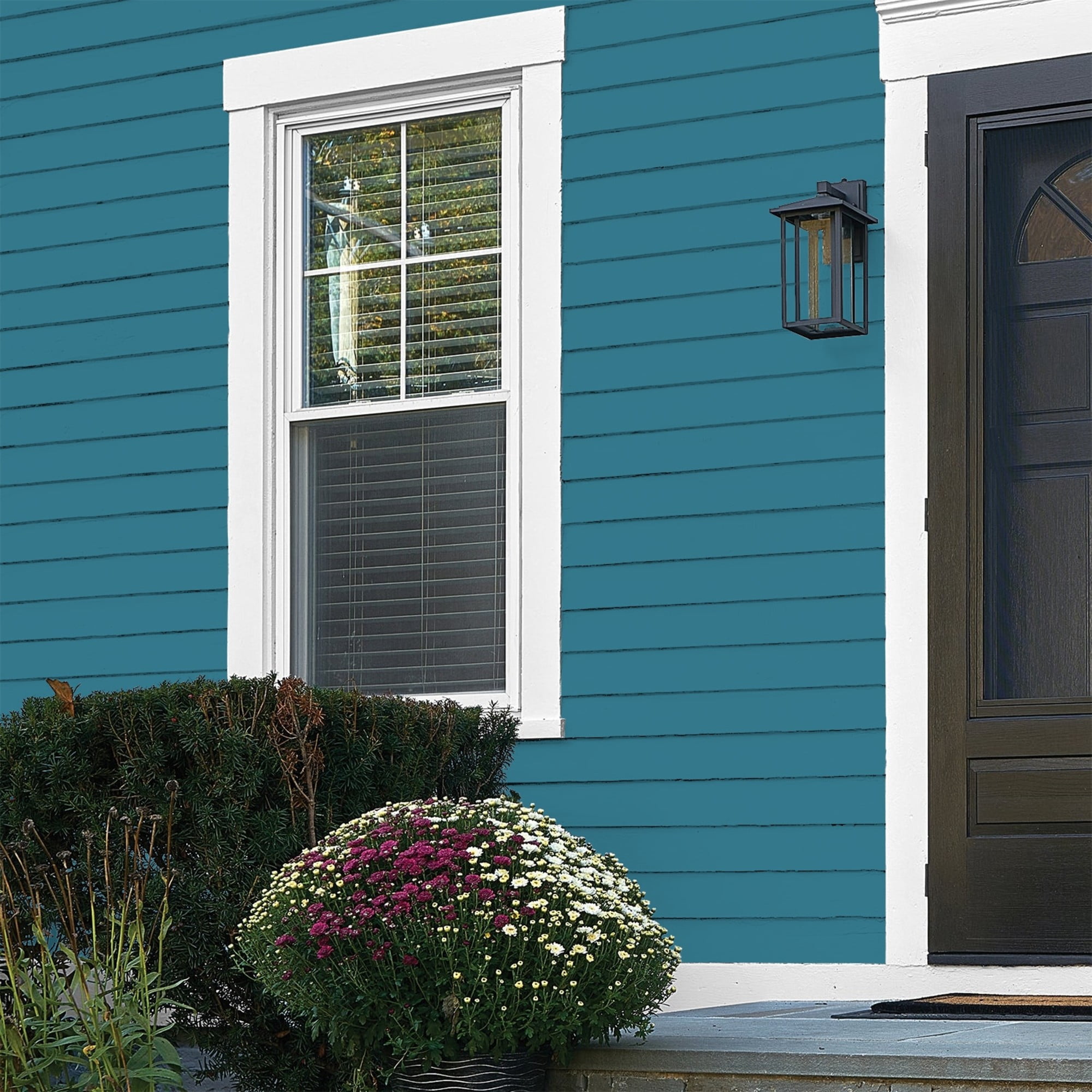 Glidden Fundamentals Adventure / Blue, Flat Exterior Paint, 1 Gallon