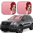 thumbnail image 2 of Picia Puppy Peeking Through Pink 2 Piece Car Windshield Sun Shade Foldable | Foldable Sun Shield for Front Window Blocks UV Rays and Keeps Your Vehicle Cool-Large, 2 of 7