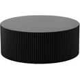 thumbnail image 3 of WILLIAMSPACE 35.43" Round Coffee Table, Matte Orange Wooden Large End Table for Living Room, Modern Luxury Side Tables Accent for Home Office, 3 of 8