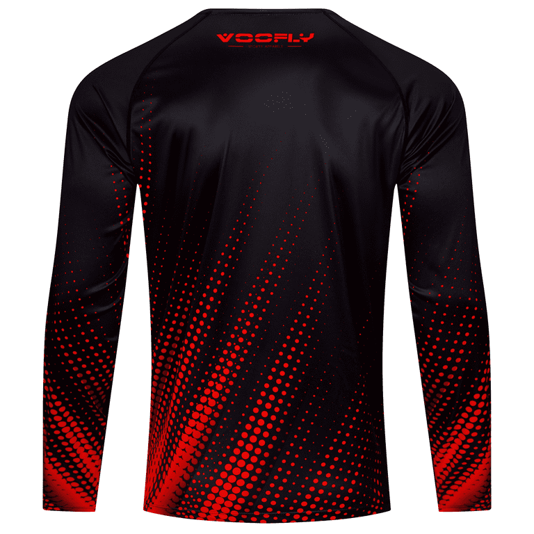 Voofly UPF 50 Sun Protection Clothing Men Fishing Shirts for Men Long  Sleeve Black Red S