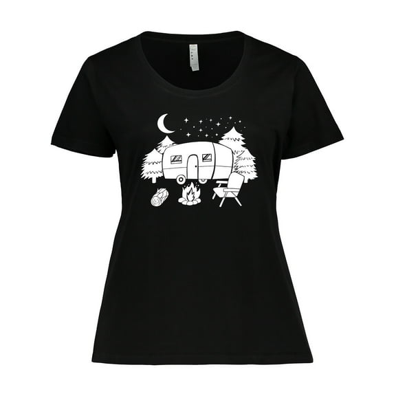 Inktastic Camper in a Star Filled Night Women's Plus Size T-Shirt