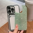 thumbnail image 4 of Compatible for iPhone 14 Pro 6.1 Inch Bling Plating Case with Card Slot, Cute Clear Glitter Phone Case for Women Girls Soft TPU Shockproof Back Cover for iPhone 14 Pro Green, 4 of 15