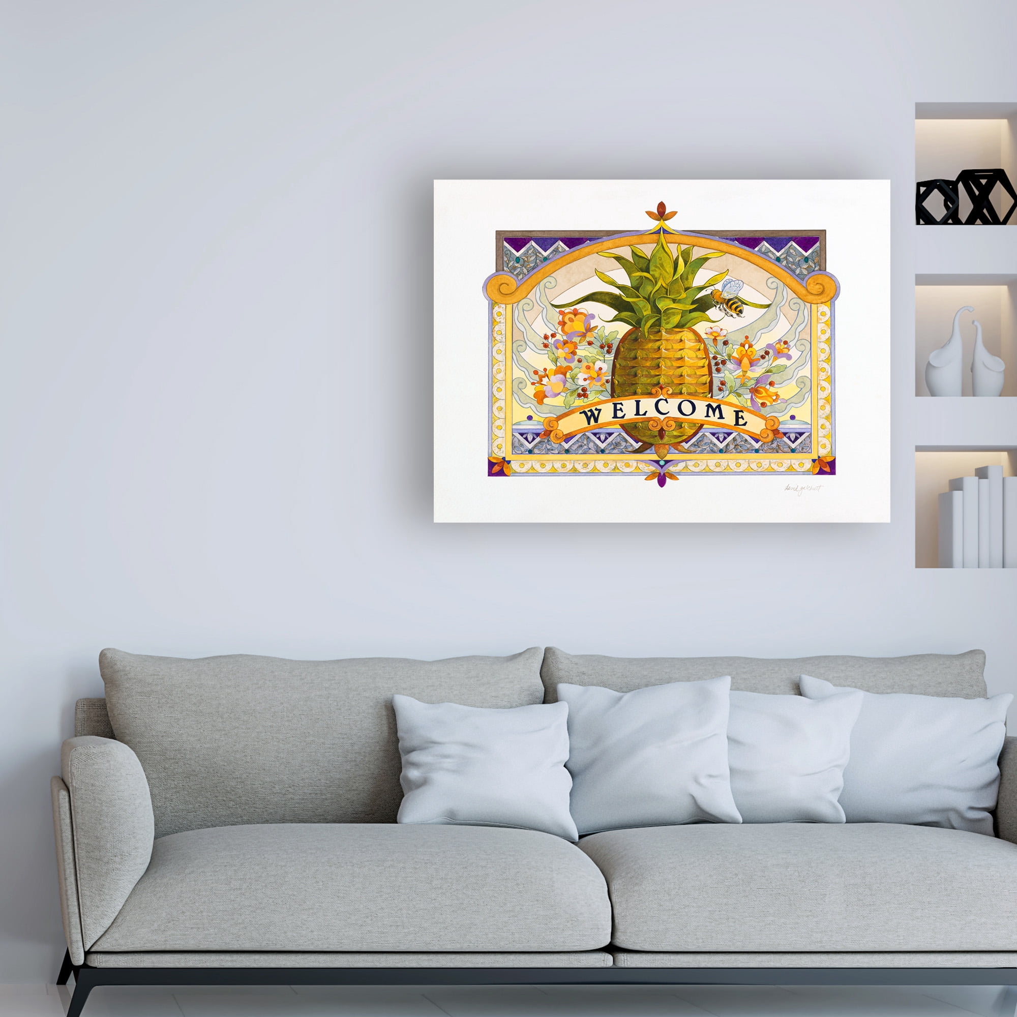Trademark Fine Art 'Welcome Pineapple' Canvas Art by David Galchutt