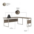 thumbnail image 2 of Hybrid 72W L Shaped Table Desk with Drawers in Modern Hickory - Engineered Wood, 2 of 2