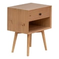 thumbnail image 1 of 1-Drawer Mid-Century Solid Wood Nightstand - Natural Pine, 1 of 5