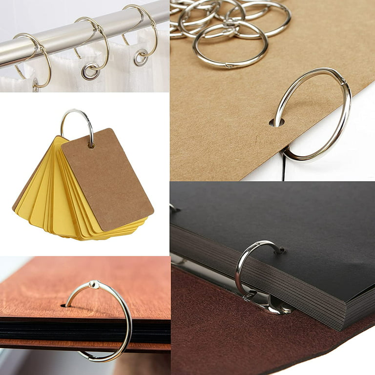 10 Pieces Gold Book Rings 3-ring Rings Metal Leaf Binders 20mm