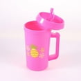 thumbnail image 3 of MAINSTAYS GOBELET EN PLASTIQUE À DOUBLE PAROI ROSE AVEC POIGNÉE ET PAILLE – 946 ML, 3 of 5