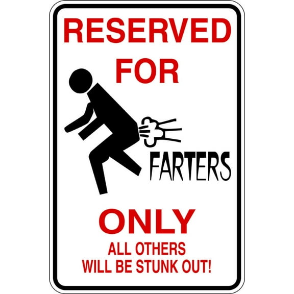 Reserved For Farters - Signs - Picture Art - Peel & Stick Vinyl Wall Decal Sticker Size : 9 Inches X 15 Inches