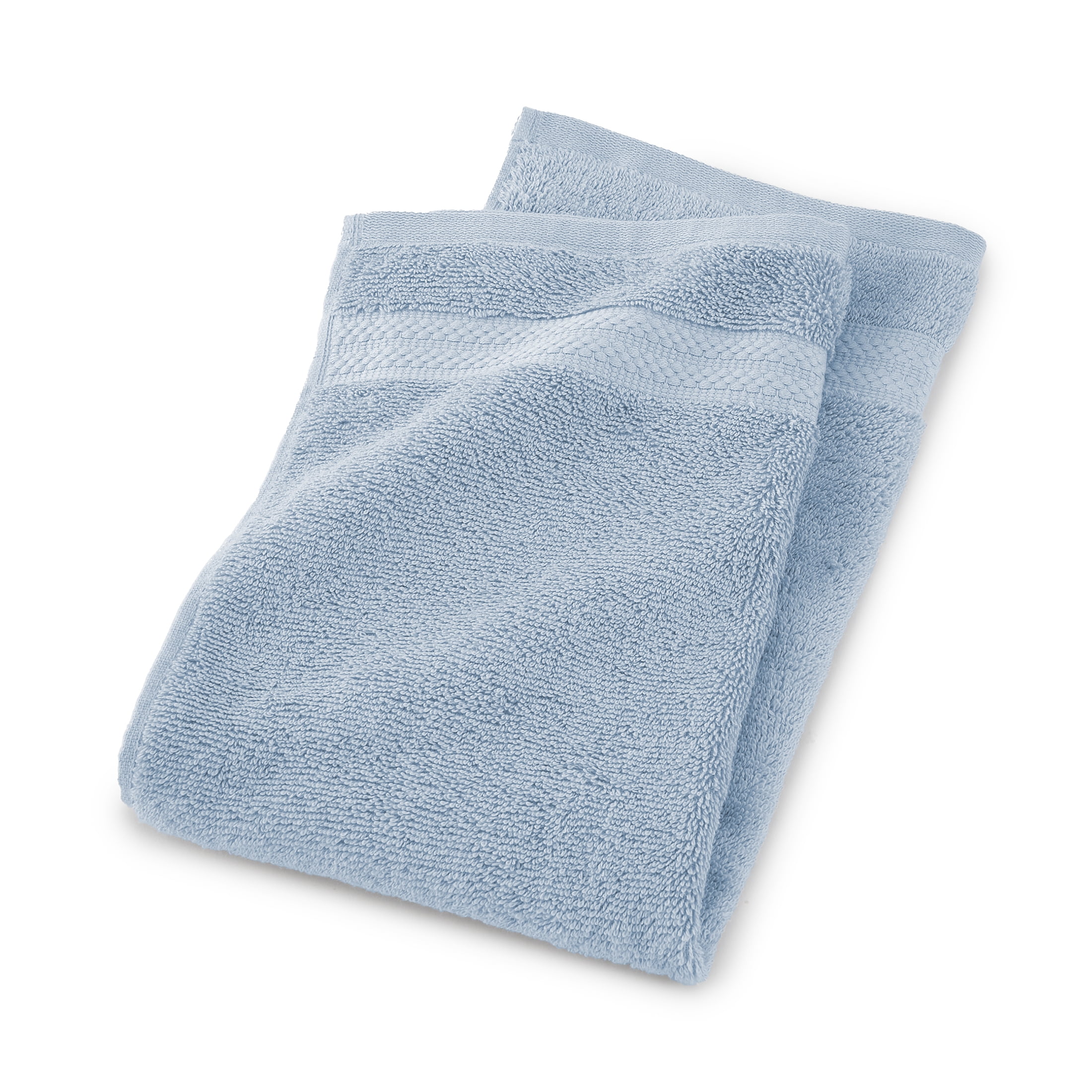 Mainstays Supersoft 100% Cotton 8-Piece Fade Resistant Towel Set, Placid Blue