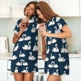 thumbnail image 4 of Lsque White Swam Pattern Nightgowns for Women Sleep Shirts Short Sleeve Nightshirt Pullover Nightdress Soft Sleepwear Relaxed Fit Nightdress, 4 of 6