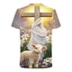 thumbnail image 4 of Ceisia Men's Easter Cross & Lamb Print T-shirt Short Sleeve Round Neck Casual Spring Summer Fashion Tee Tops Yellow M Gifts, 4 of 5
