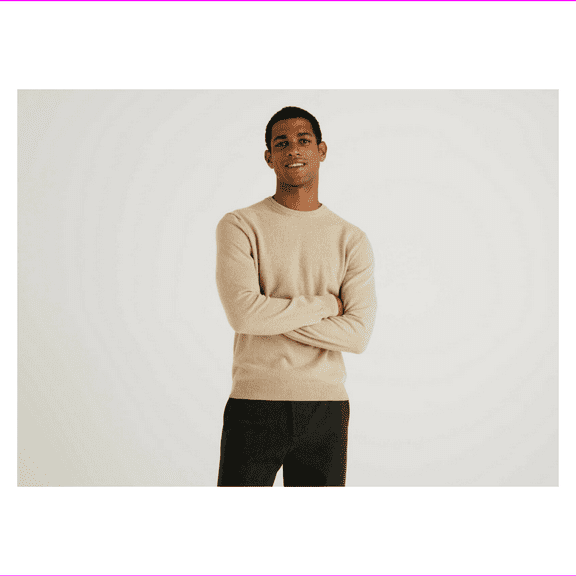 Hart Schaffner Marx Merino Wool Crew-Neck Sweater, Ecru Heather, XL