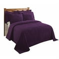 thumbnail image 3 of Better Trends Jullian Collection Couvre-Lit en Coton Chenille Grand Lit Rayures Prune, 3 of 3