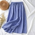 thumbnail image 3 of Purcolt Women's Plaid Gingham Maxi Skirt with Pockets High Waist A Line Pleated Flared Gingham Casual Swing Long Skirt, 3 of 5