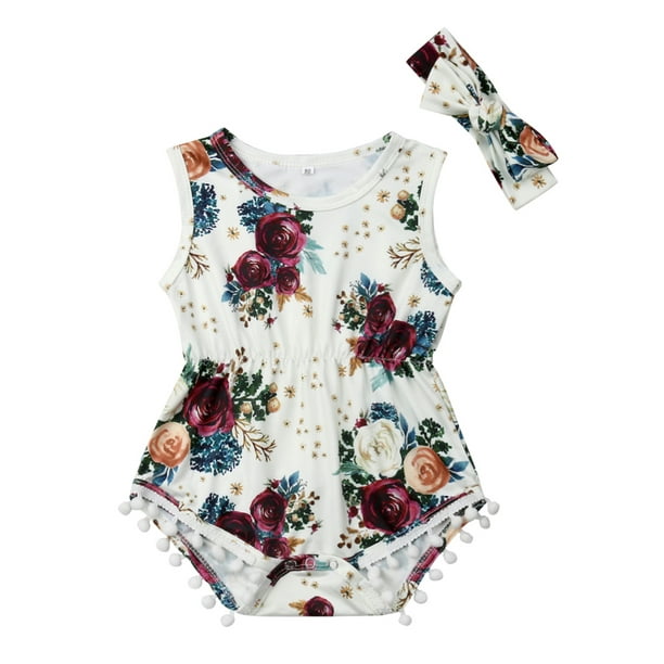 Hirigin Hirigin Neugeborene Kleinkinder Baby Madchen Blumenmuster Strampler Body Outfit Kleidung Walmart Com Walmart Com