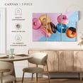 thumbnail image 5 of Elephant Stock Doughnut Party Wall Art - Horizontal Multi Panel Canvas - Cafe & Restaurant Wall Decor - Food And Drink Multi Panel - Blue And Pink Decor - 33" x 20", 5 of 8