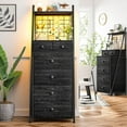 thumbnail image 6 of XgoodX Vertical Dresser for Bedroom Tall Dresser with LED Dressers 6 Drawer Dressers & Chest of Drawers for Closet,Entryway, Dorm, Hallway, Living Room, Black, 6 of 9