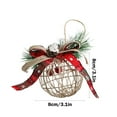 thumbnail image 3 of YOHAVEN Christmas Hanging Ornaments, Hollow Iron Ball Pendant 3" Gold Tree Decoration Holiday Accessories for Garland Wreath Mantel Office Home Xmas Decor, 3 of 6