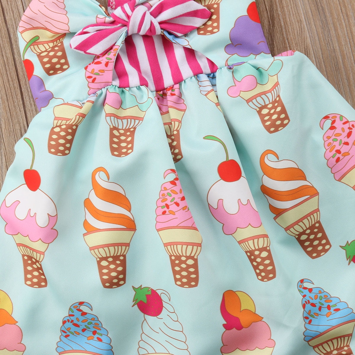Honganda Baby Girls Summer Sleeveless Dress Ice Cream Bowknot Halter Sundress Walmart