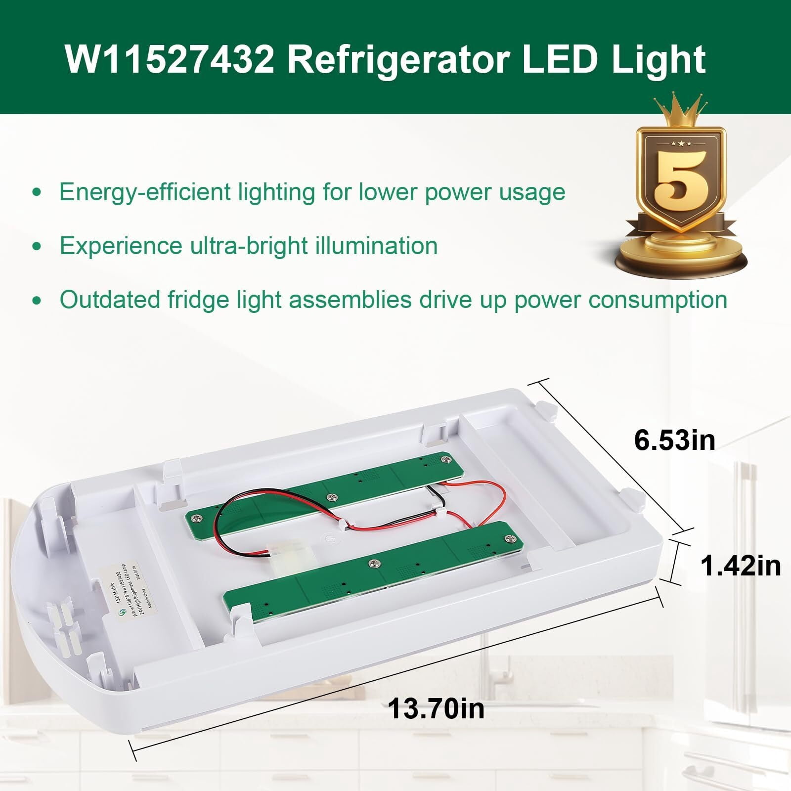 Refrigerator LED Light Replacement Compatible with Whirlpool, W11527432 W11387579 W11042554