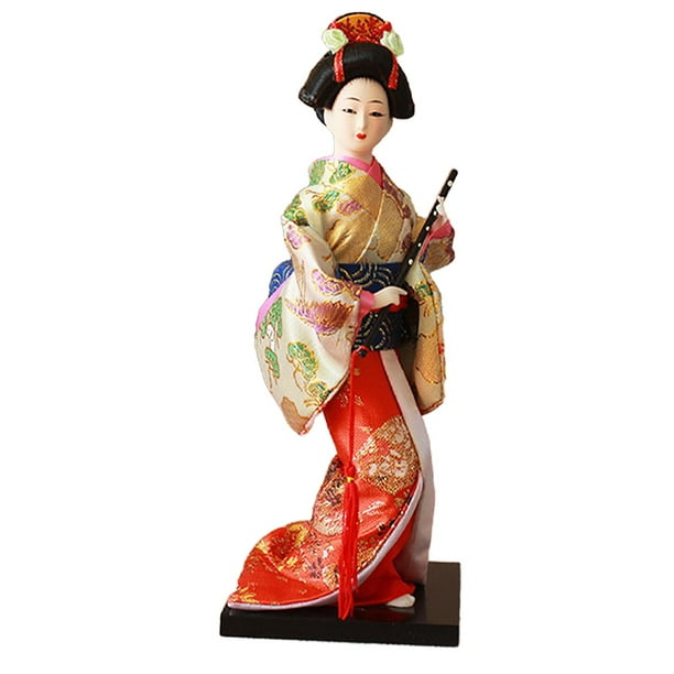 Muñecas geisha japonesas con kimono, figura coleccionable de muñeca oriental independiente de 23 cm Estilo A