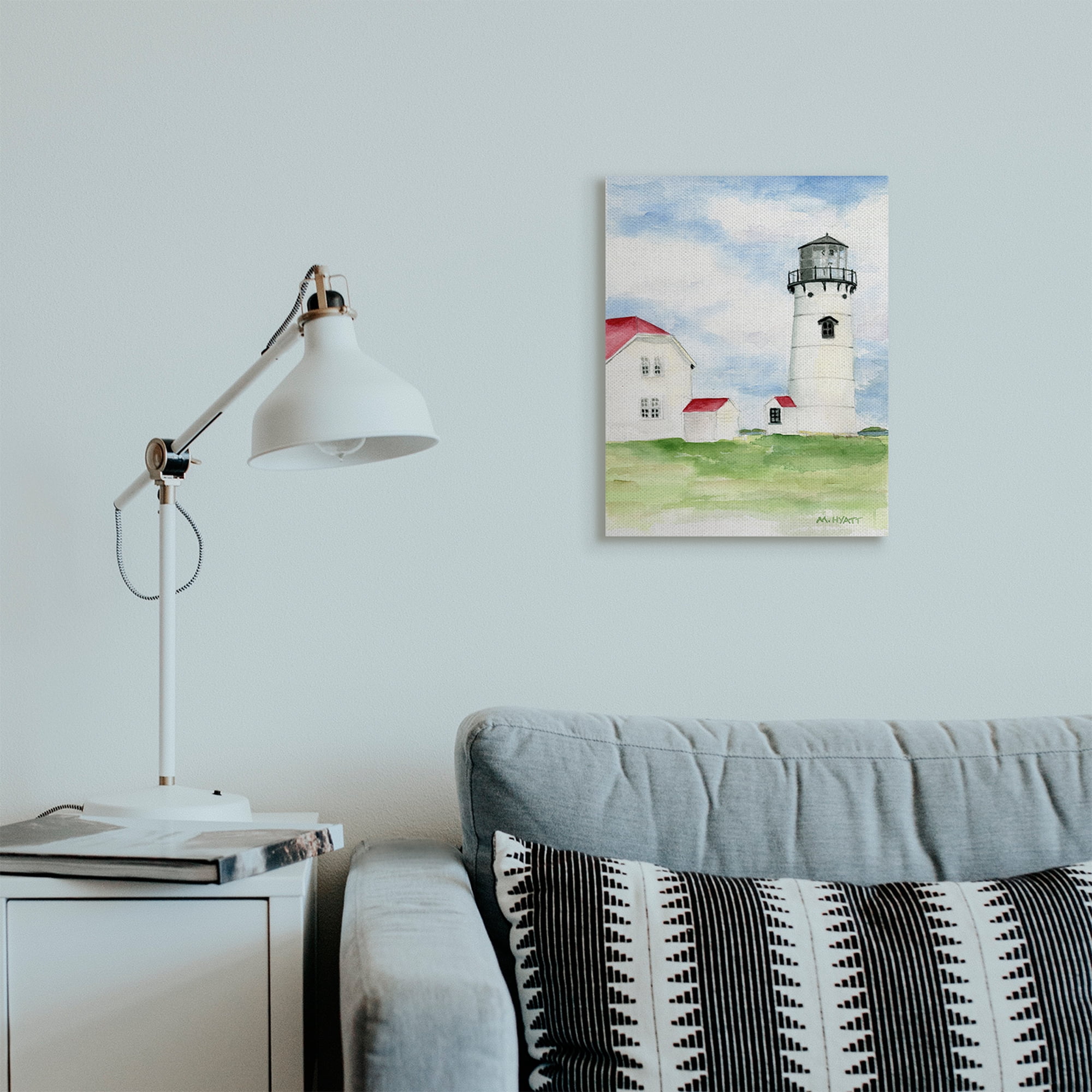 Stupell Industries Chatham Harbor Lighthouse Coastal Cape Destination Canvas Wall Art, 16 x 20, Design by Melissa Hyatt LLC