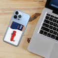thumbnail image 3 of WIRESTER 2pcs Set Self-Adhesive PU Leather Card Holder Stick on Pocket Credit Card Case Pouch Wallet for Apple Samsung Motorola LG Smart Phones - Red T-Rex Dinosaur, Raccoon, 3 of 6