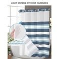 thumbnail image 4 of No Hook Cloth Fabric Shower Curtain with Snap in Liner, Blue Striped Waterproof Shower Curtains Set with See Through Top Window, Modern Gradient Abstract Lines Aesthetic Bath Curtains Shower 48"x72", 4 of 6