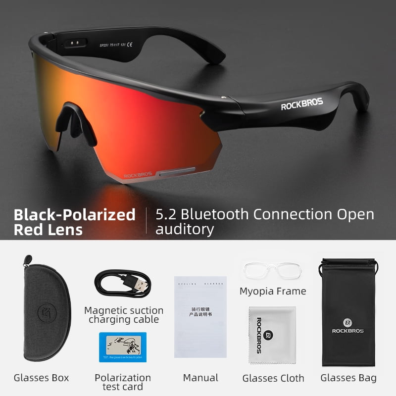 ROCKBROS Bluetooth Sunglasses Polarized Outdoor Electronic Sunglasses for Running/Driving/Cycling/Business