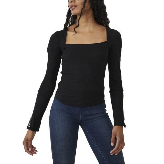 Free People A Little Unruly Top Black MD (Women's 8-10)