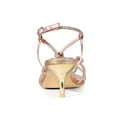 thumbnail image 2 of BLISSFUL STEP Women's Shoes Rhinestone Strap Slingback Kitten Heel Sandals Rose Gold 8, 2 of 7