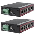 thumbnail image 1 of 2X 5-Port RJ45 10/100M Ethernet Desktop Switch Hubs Network Laptop DIN Rail Type,2x Ethernet Switch,Black, 1 of 8