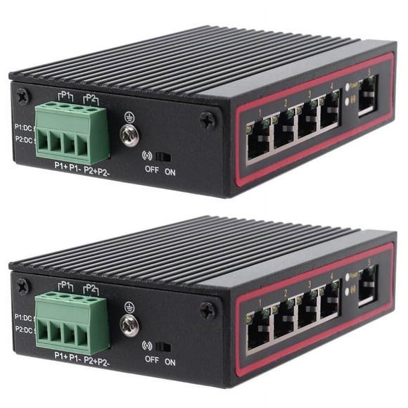 2X 5-Port RJ45 10/100M Ethernet Desktop Switch Hubs Network Laptop DIN Rail Type,2x Ethernet Switch,Black