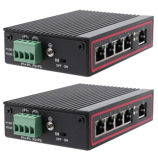 2X 5-Port RJ45 10/100M Ethernet Desktop Switch Hubs Network Laptop DIN Rail Type,2x Ethernet Switch,Black