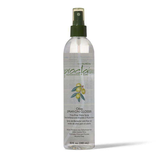 Proclaim Olive Spray On Glosser Desenredante Suavizado Antifrizz Cabello relajado o con permanente Sin parabenos Sin sulfato Mejora el color