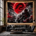 thumbnail image 6 of Black Dragon Coiled Against Red Moon and Pagoda in Mist, Dramatic Gothic for Fantasy Lovers, Asian Inspired Wall Art, Holiday Gift Tapestry Wall Hanging for Bedroom and Living Room, 6 of 7