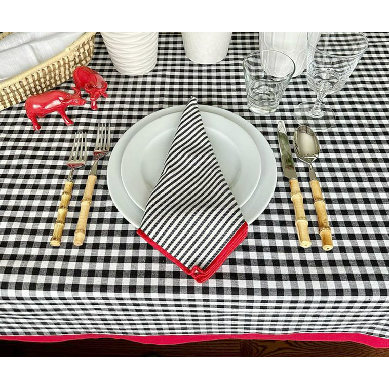 Set Of 12 Striped cloth Napkins 44 x 44cm cotton linen dinner