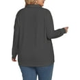 thumbnail image 2 of NISVIYA Fall Long Sleeve V Neck Shirts for Women Plus Size Loose Fit Tops Flattering Pullover Ladies Work Polo Sweatshirts, 2 of 5