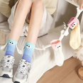 thumbnail image 2 of 1/2Pairs Colors Magnetic Holding Hand Socks Dopamine Designer Socks Funny Couple Socks Birthday Gift for Women Men Bestie Lovers, 2 of 5
