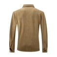thumbnail image 4 of Summer Savings! Pitauce Men's Suede Jacket Lapel Collar Button Down Long Sleeve Shirts Vintage Hoodless Casual Loose Fit Top Coat with Pocket, 4 of 5