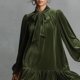 thumbnail image 2 of TaTaai Vintage Velvet Dress for Women, Stand Collar Puff Sleeve Elegant Gown, Loose Ruffle Hem Shift Dress, Perfect for Christmas and Winter Parties Gift, 2 of 9