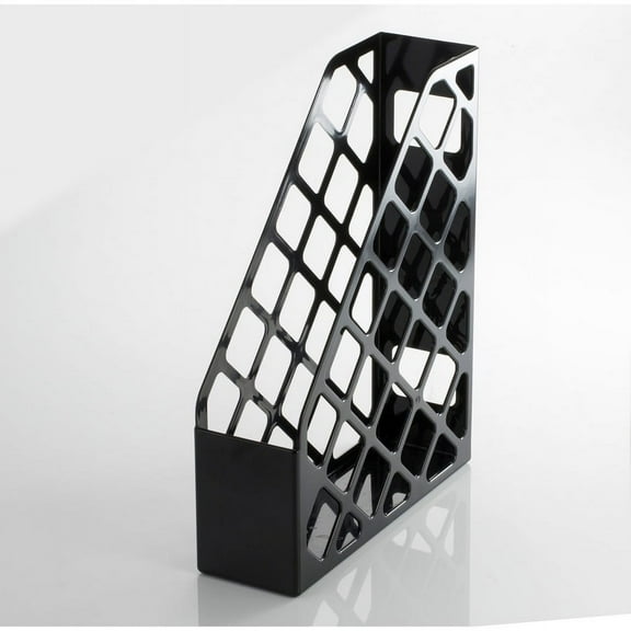 Officemate Recycled Plastic Open Top Magazine File - Black - Plastic - 1 Each | Bundle of 5 Each