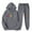 Dark Gray, variant on USSUMA Tracksuit for Women Womans Hoodie Long Sleeved Pullover Sweatpant Outfits Pocket Drawstring Print Tracksuit Elastic Waist Comfortable Jogger Sets Oversized Sport Fall Suit
