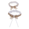 thumbnail image 4 of 2x Liga Atractivo Flor de Encaje de Pierna Novia Correa de Muslo 66cm Elástico Boda Accesorios(Azul,, ) marrón Salvador Liguero de pierna, 4 of 10