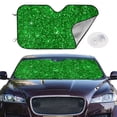 thumbnail image 2 of Haiem Green Glitter Car Windshield Sun Shade - Blocks UV Rays Sun Visor Protector, Sunshade to Keep Your Vehicle Cool, Universal Fit SUV Van Sedan-Medium, 2 of 7