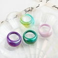 thumbnail image 4 of Dome Statement Acrylic Rings Set Translucent Imitation Green Jade Amber Marble Chunky Resin Rings Set for Women VSCO Chic Style Jewelry, 4 of 14