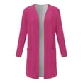 thumbnail image 4 of Fiaer Long Cardigans Sweaters for Women Plus Size Long Sleeve Solid Color Lightweight Fashion Open Front Tops with Pockets Hot Pink XXL, 4 of 4