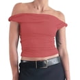 thumbnail image 5 of Womens Off The Shoulder Top Sleeveless Slim Fit Stretchy Tank Top Y2k Casual T Shirts, 5 of 6