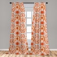 thumbnail image 5 of Ambesonne Modern Curtains, Circles Splashes Blots Dots, Pair of 28"x84", Persian Orange and Soft Blue, 5 of 5